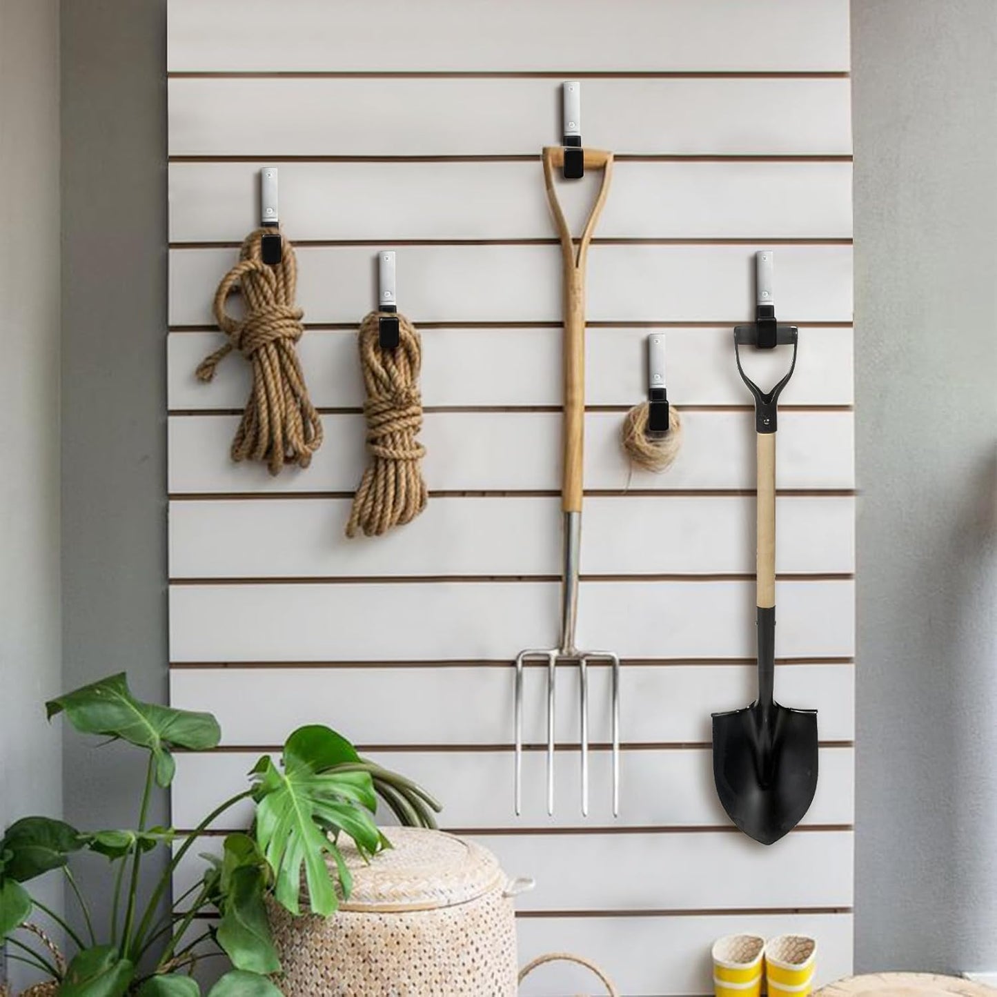 Heavy Duty Steel Garage Hooks,Garage Storage Utility Hooks,Anti-Slip Hanger, Tool Organizer,Steel Wall Mount Organizer, Garden Hose Hanger (Small-8PC)