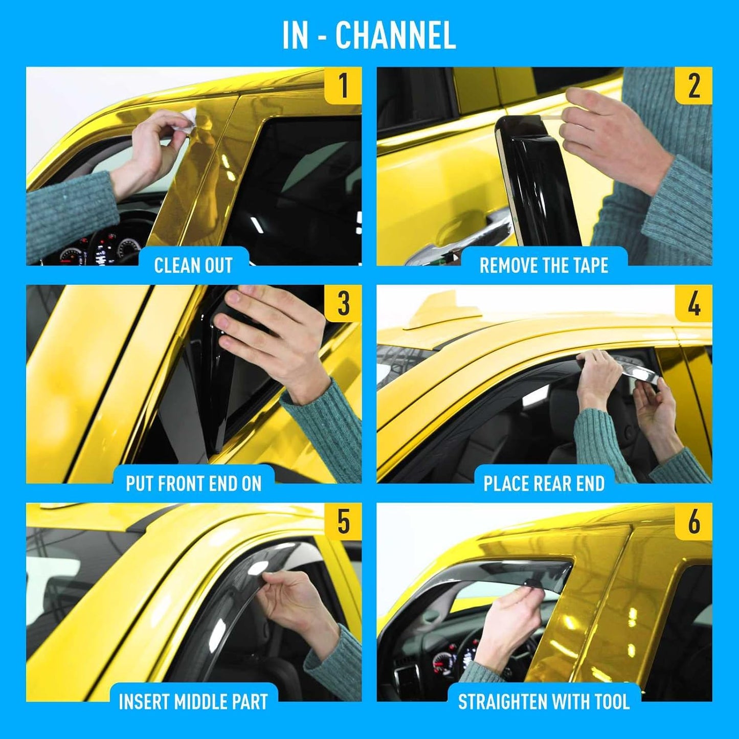 Extra Durable Window Deflectors in-Channel Window Visors Rain Guards Fit for Mazda CX-50 2023-2025, Sun Visors, Wind Vent for Shades, Exterior Car Accessories - 4pcs. AG0755