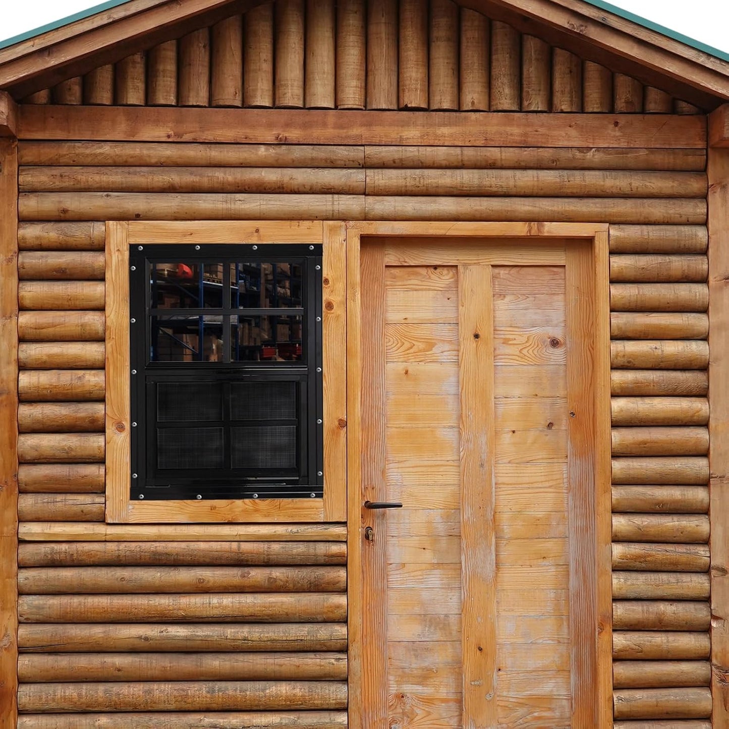 NeatiEase Upgraded Shed Windows 2 Pack, 36" x 36" Windows with Tempered Glass and Stainless Steel Screen for Shed, Chicken Coop, Playhouse, Household, Garage(Black)