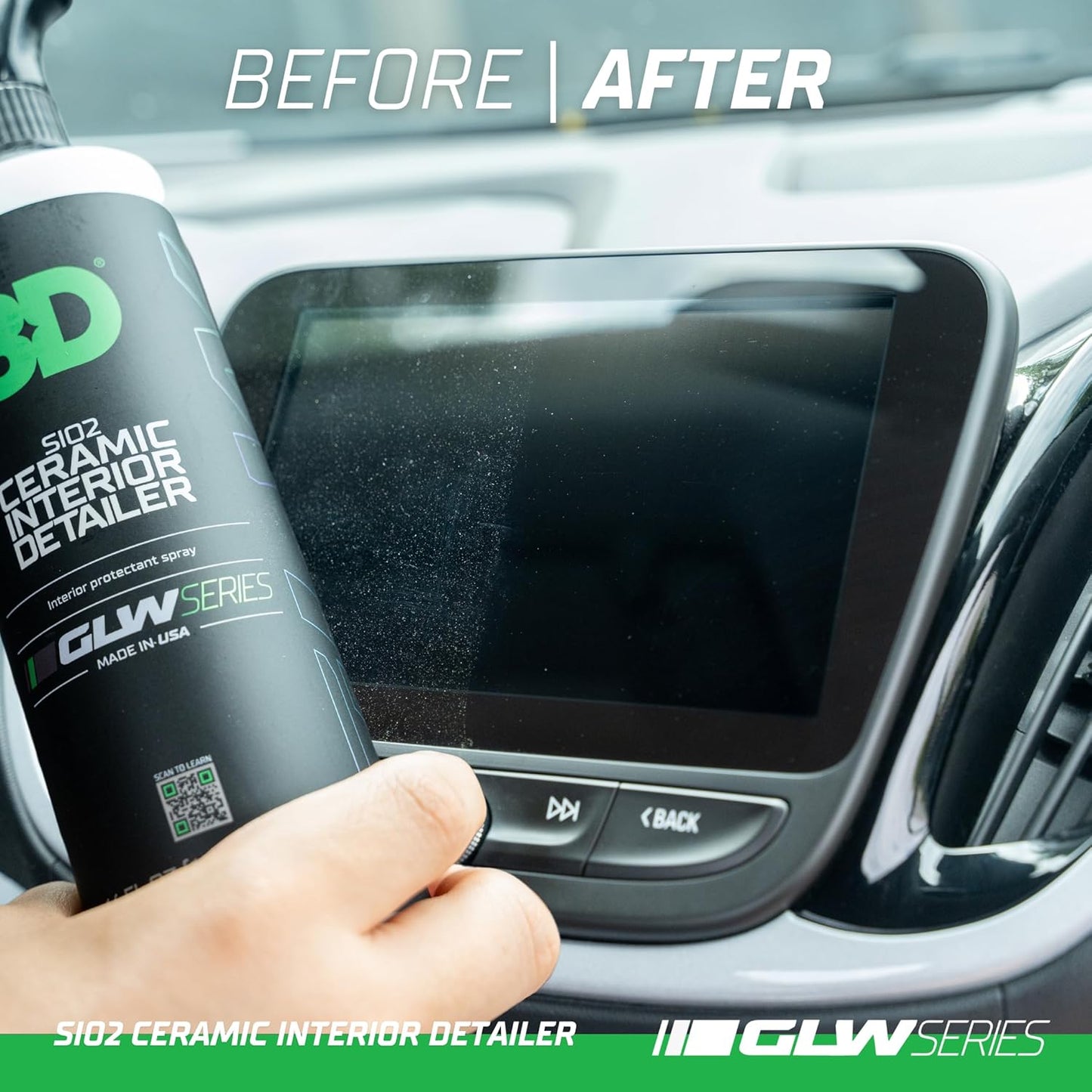 3D SiO2 Interior Detailer, GLW Series | Ultimate Deep Cleaning | Ultra Ceramic Protectant |Safe on Leather, Vinyl, Plastic & More | Removes Dust, Dirt, Grease | DIY Car Detailing | 64 oz