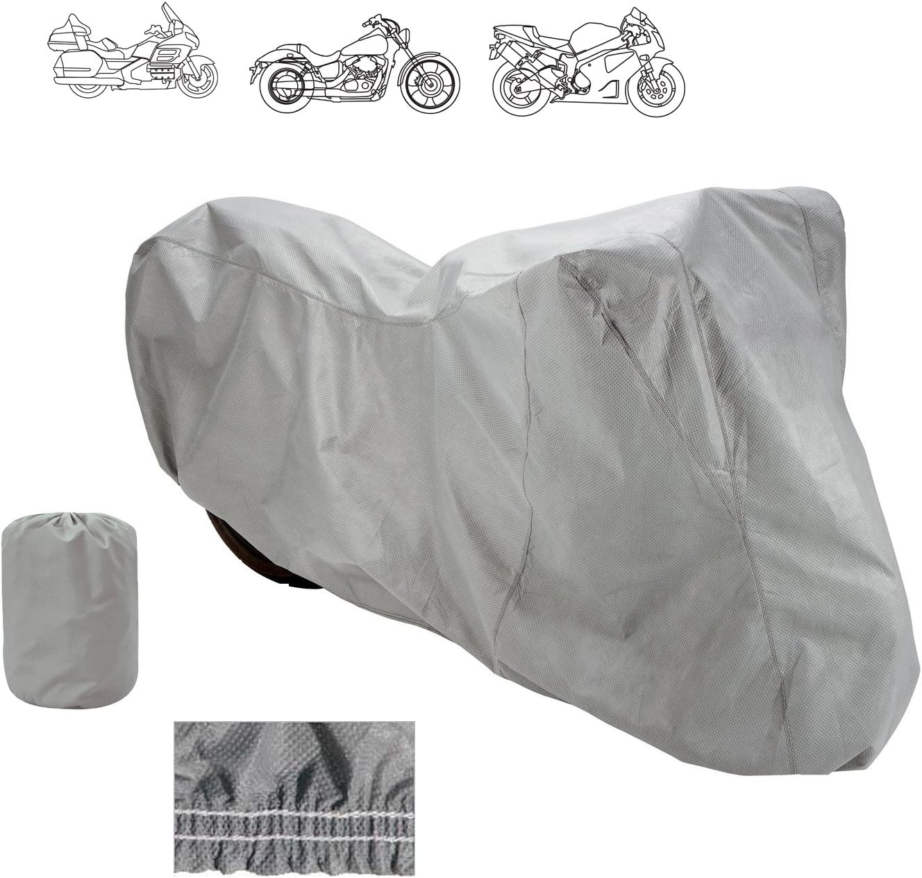 SavvyCraft Motorcycle Storage Cover for Tour Bikes, Choppers, Cruisers Fit up to 110" L