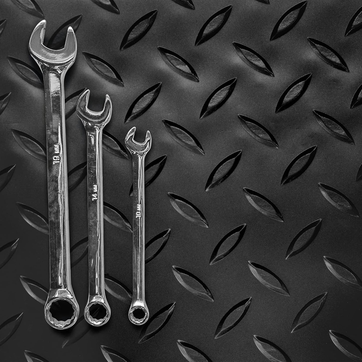 IncStores 2.5mm Thick Commercial-Grade Nitro Roll Garage Floor Mat | Flexible Vinyl Floor Mat for a Stronger and Safer Garage, Workshop, or Trailer | Diamond-Plate, Midnight Black, 10' x 140'