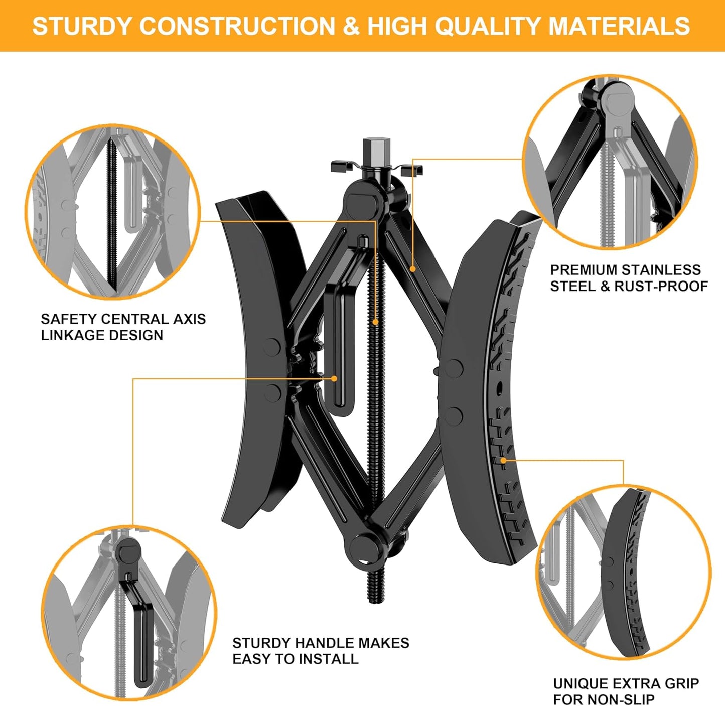 Camper Wheel Chock Stabilizer 2 Sets, Upgraded Side Grain Heavy Duty X-Shaped Stabilizer Wheel Chock RV Travel Trailer Accessories Anti-Move Anti Rust Coating Tire Chalks
