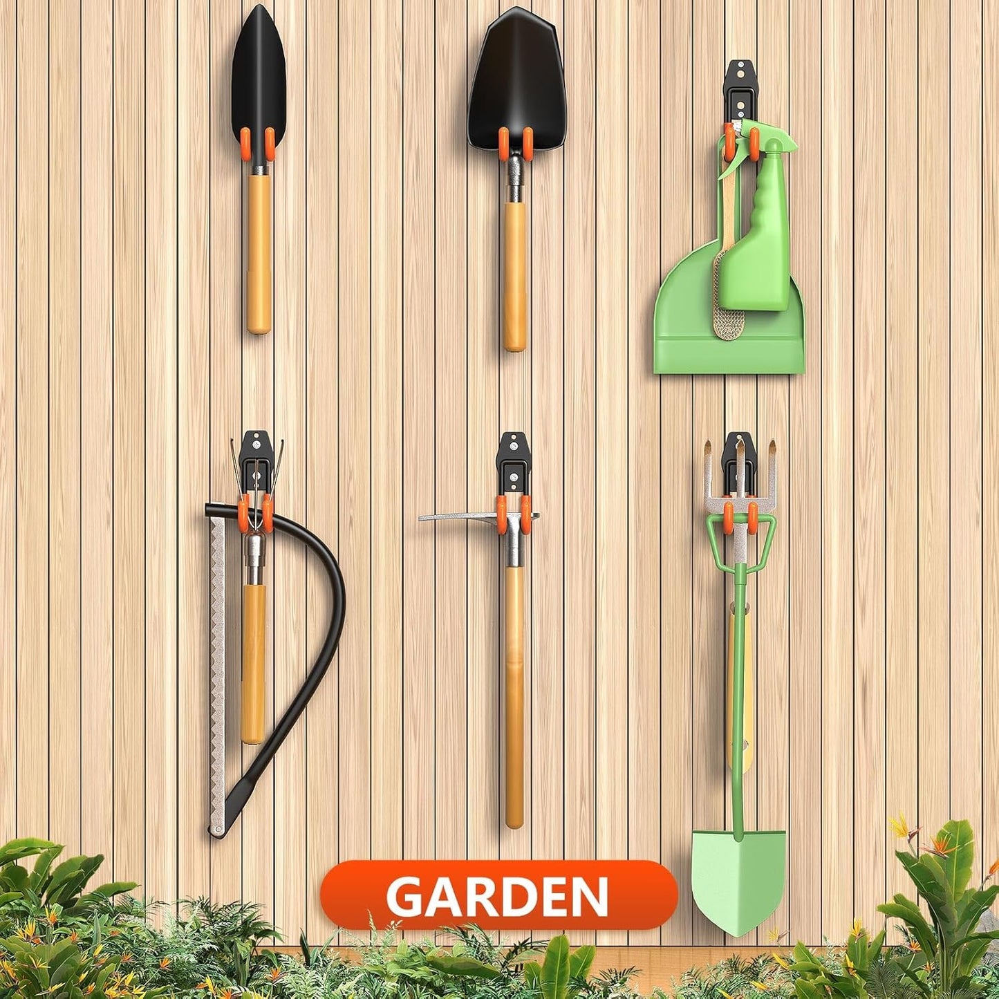 4 Pack 4.7x2.6 Inch Utility Steel Wall Mount Heavy Duty Garage Hooks with Anti-Slip Coating,Storage More Yard,Garden and Power Tools and for Hanging Hose,Ladder and Bike