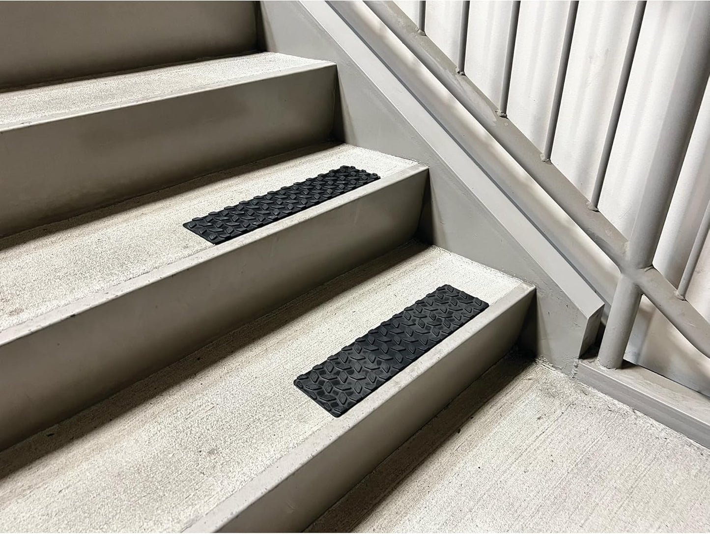 Performance Tool W1893 4-Inch x 15-1/2-Inch Diamond Tread Rubber Step Mats - Non-Skid Adhesive Traction for Trailers, Trucks, Boats, and More