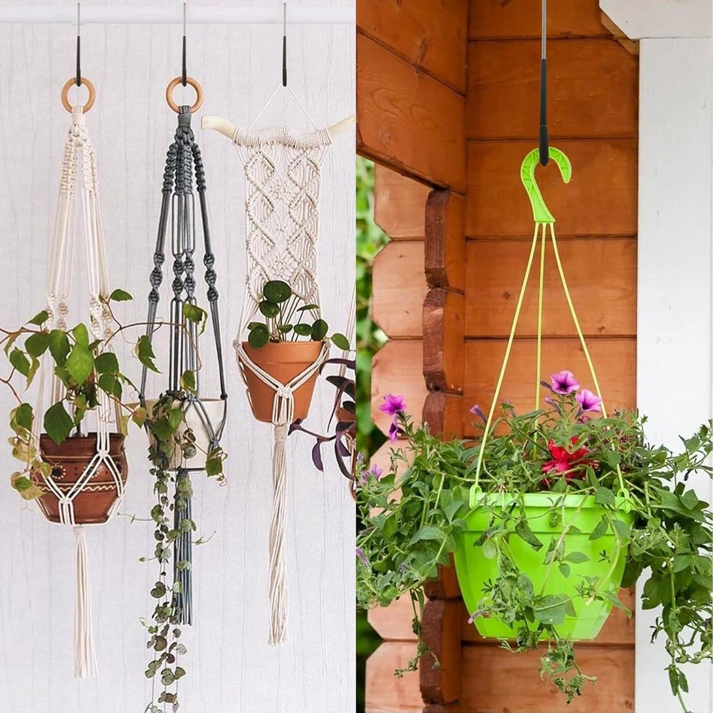 Acrux7 16 Pack Rafter Hooks Heavy Duty Rafter Hanger Vinyl Coated Large S Hooks for Hanging Ladder Bike Hangers Garage Storage Organizer (Black)