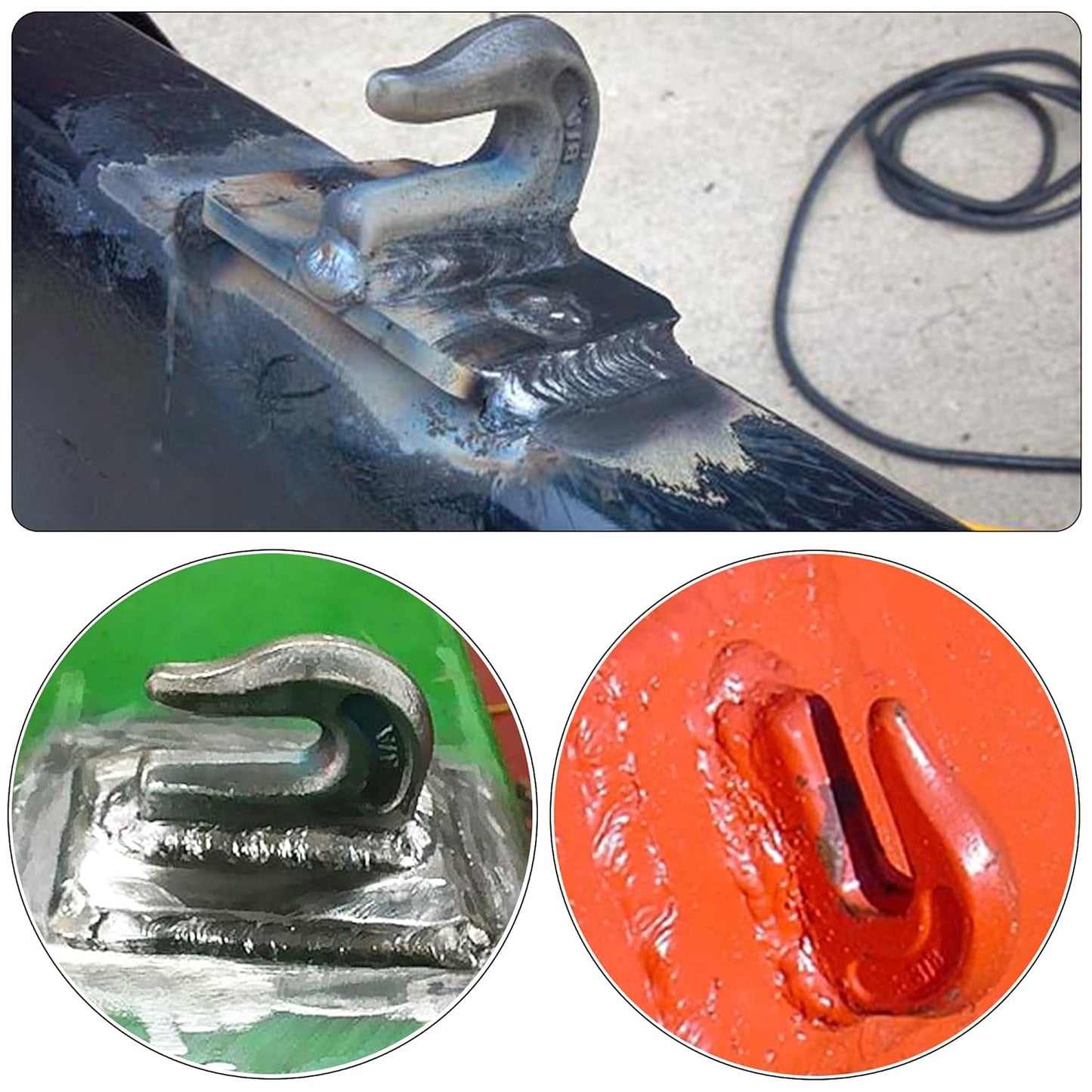 3/8 inch Weld On Grab Hooks,6PCS Heavy Duty Clevis Grab Chain Hook, G70 Tractor Bucket Hooks Great for Car, Truck, Tractors, Loader Bucket Forklift Trailer