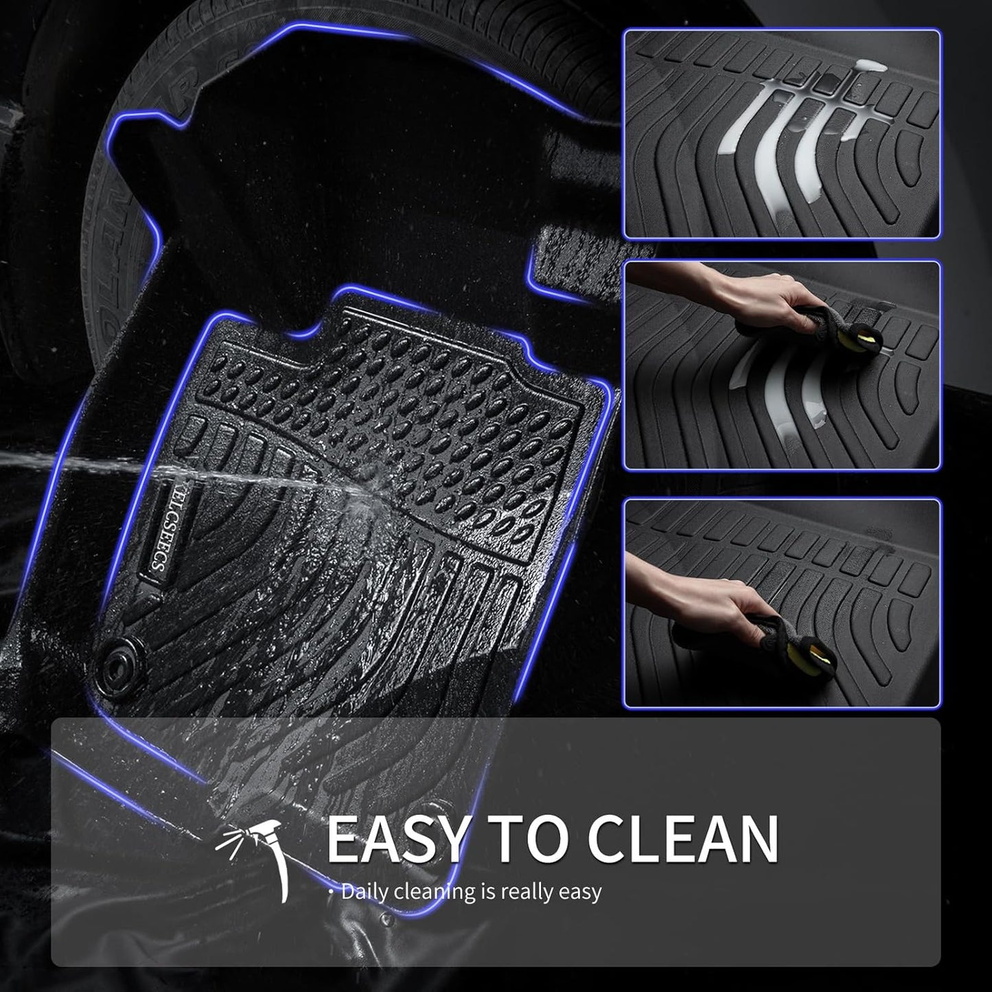 KELCSEECS Floor Mats & Cargo Liner for 2017 2018 2019 2020 2021 2022 Nissan Rogue Sport(Only Fit Cargo Mat in Upper Position) Car Mats Trunk Mat All Weather Rogue Sport Floor Mats Trunk Liner