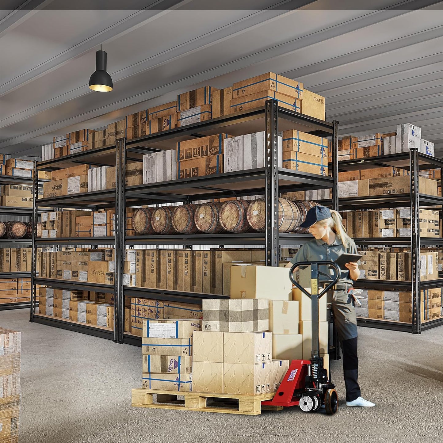 REIBII 2500LBS Garage Shelving 72''H Storage Shelves 40" W Metal Shelving 5 Tier Metal Shelves Adjustable Pantry Shelf for Closet Pantry Basement Kitchen Warehouse 72" H x 40" W x 20" D