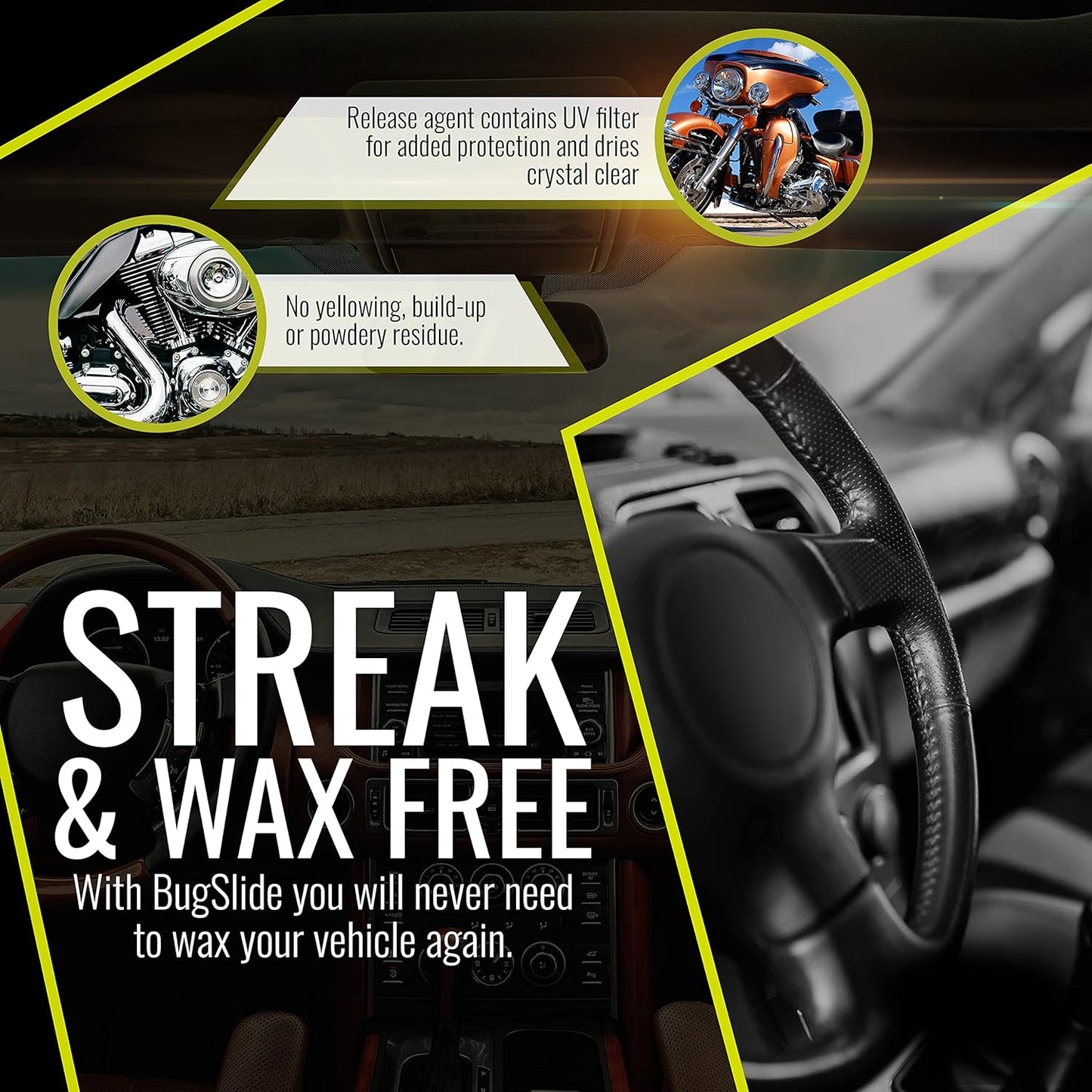 BugSlide 1 Gallon Cleaner Refill for Spray Bottles & Travel Kits - All Surfaces Cleaning and Detailing Solution for Vehicle Interior and Exterior Use - Shines, Degreases, Polishes