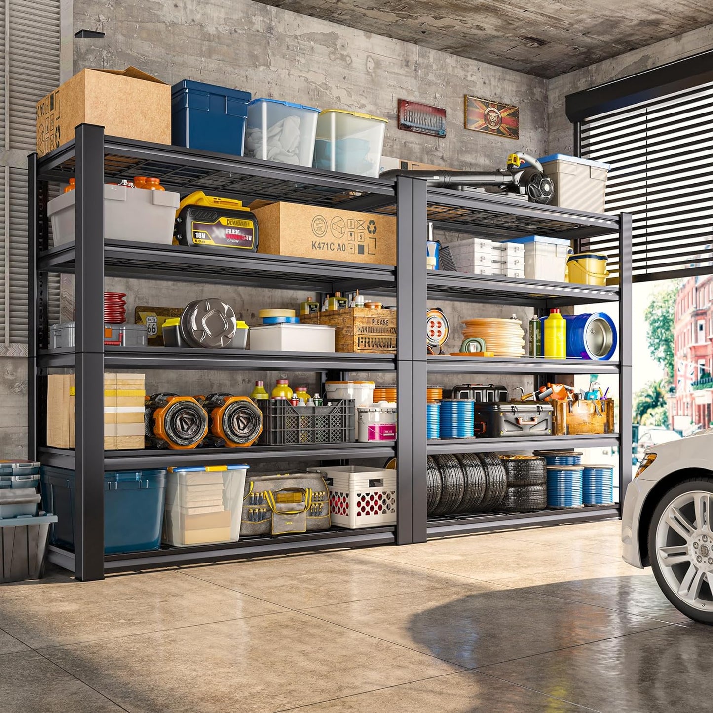 REIBII 3010LBS Storage Shelves 72" H Garage Shelving Heavy Duty Metal Shelving 5 Tier Adjustable Metal Shelves for Storage for Pantry Kitchen Basement 72" H x 35.5" W x 16" D, 3 Pack