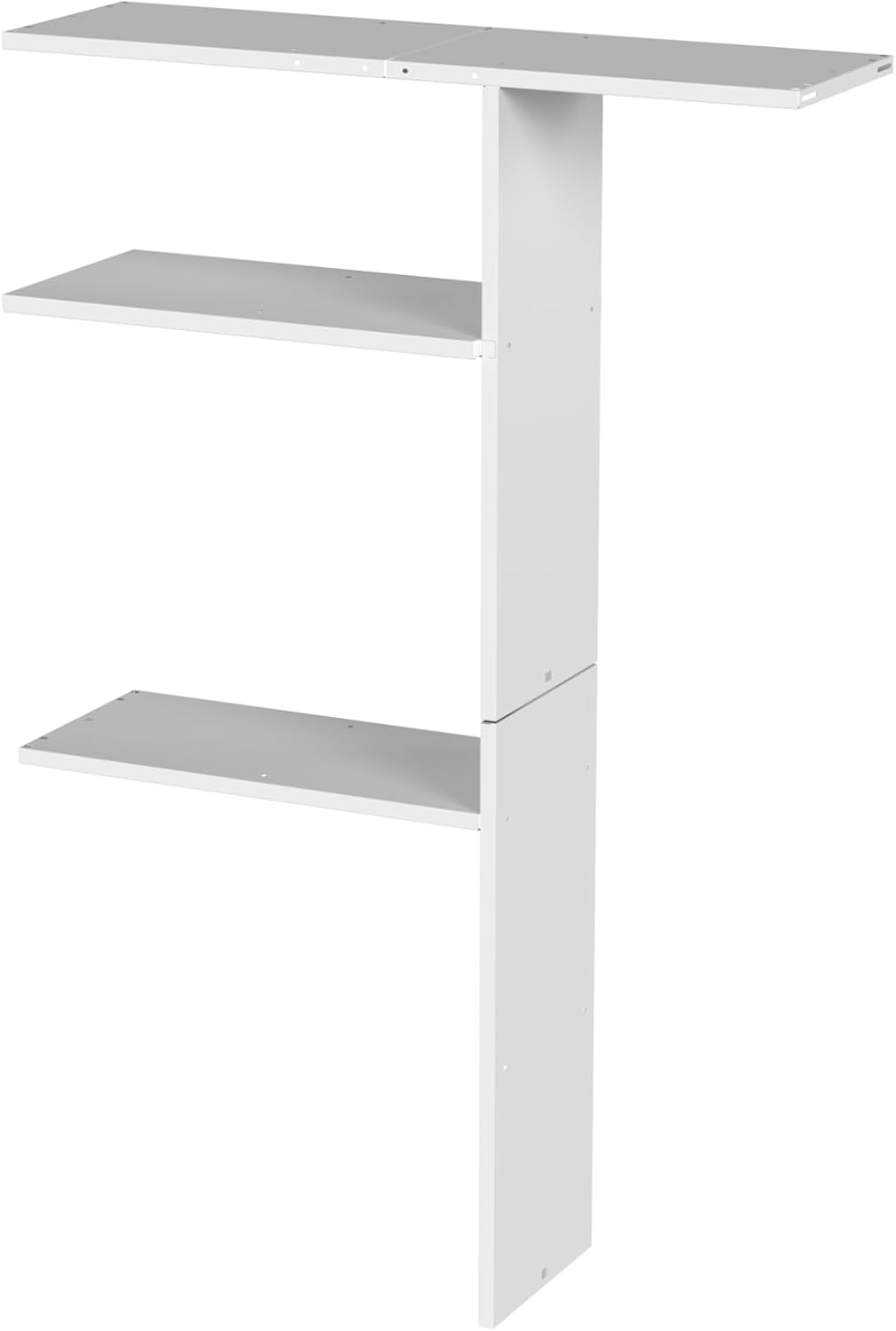 Vertical Storage Shed Shelf, Weatherproof Metal Shelf for 60 cuft Tool Cabinetwith Screw and Nuts Easy Assembly, Ideal for Outdoor Use, 45.6''L×13.2''W×69.9''H, White