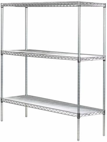 Omega 12" Deep x 24" Wide x 80" High 3 Tier Chrome Starter Shelving Unit