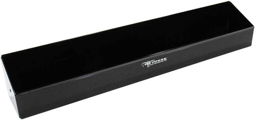 Pit Posse 443BK Oil Shelf 12 Quart Bottle Holder Storage Organizer Caddy 32" | Made in USA | Enclosed Race Trailer Garage Shop Automotive Motor Engine Oil Rack Caddie Shelves (Black)