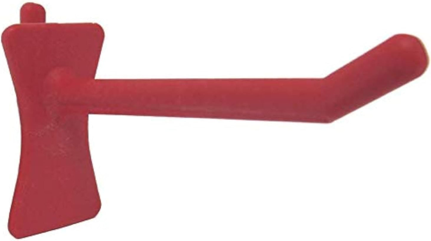 PegPro® 2" Hooks Kit for Standard “Wood Fiber” pegboard – Durable Plastic Pegboard Hooks - for Garage, Kitchen, Craft Room, and More (2" Hook - 24 Pack, Red)