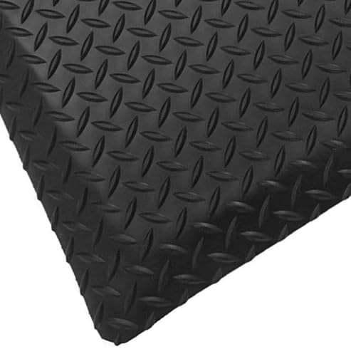 Rhino Mats, American Classic Diamond Anti-Fatigue Mats, Industrial Ergonomic Comfort Standing Mat for Work, Home, Garage, Office, Kitchen or Anywhere (Black 9/16" Thick, 3 FT. x 16 FT.)