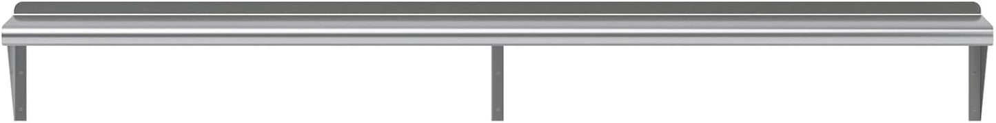 AmGood 72" Long X 10" Deep Stainless Steel Wall Shelf | NSF Certified | Appliance & Equipment Metal Shelving | Kitchen, Restaurant, Garage, Laundry, Utility Room