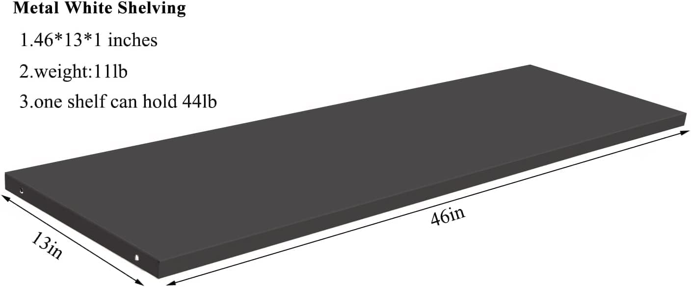 KINYING Metal Laminate Shelving for 26 Cu.ft Horizontal Storage Shed, One Shelf to Hold 44 lbs, 46 in * 15 in, One Piece in The Package with 4 Screws, 11LBS
