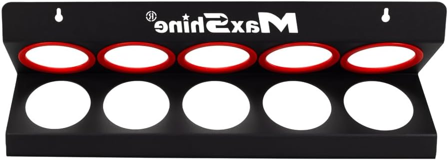 Maxshine Universal Detailing Spray Bottle Holder - Mobile Detailing & Car Garage Organizer, Holds 5 Sprayers (16oz) with 4 Small Holes, Lightweight Design, Easy Wall Mounting (Set 2)