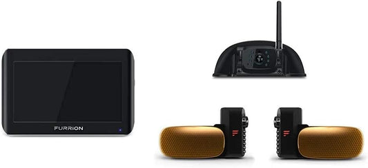 Furrion Vision S 3-Camera Wireless RV Backup System with 7-Inch Monitor, 1 Rear Sharkfin, 2 Side Running Light Cameras, Infrared Night Vision, Wide-Angle View, Hi-Res, IP65 Waterproof - FOS07TAEN