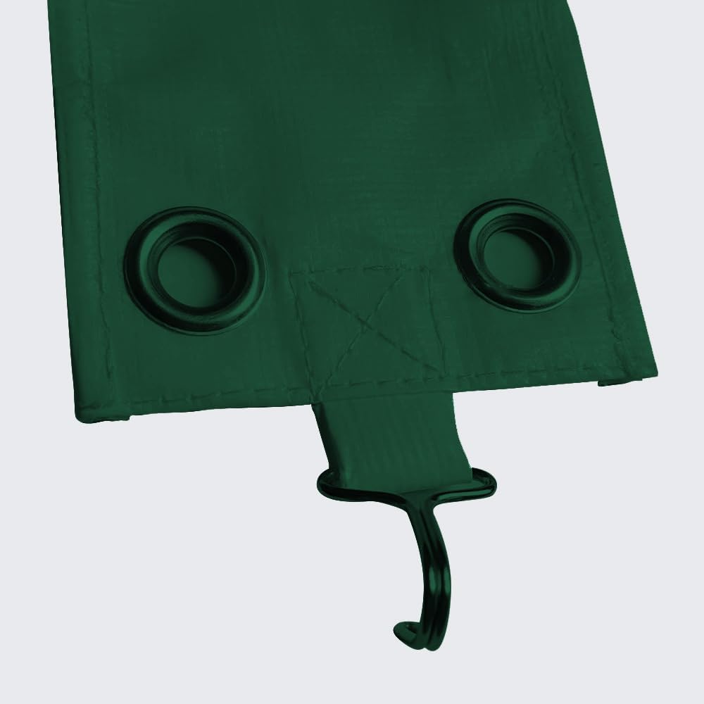 Rutile 10 x 20 FT Carport Replacement Cover, Heavy Duty Car Tarp Canopy Tent Garage Top Shelter With Fabric Leg Pole Skirts and Ball Bungees - Green (Only Top Cover, Frame Not Included)