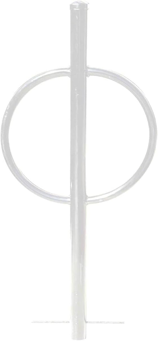 Sandbaggy Post and Ring Rack - In Ground - Commercial Outdoor Bike Parking & Storage Racks (White, 1)