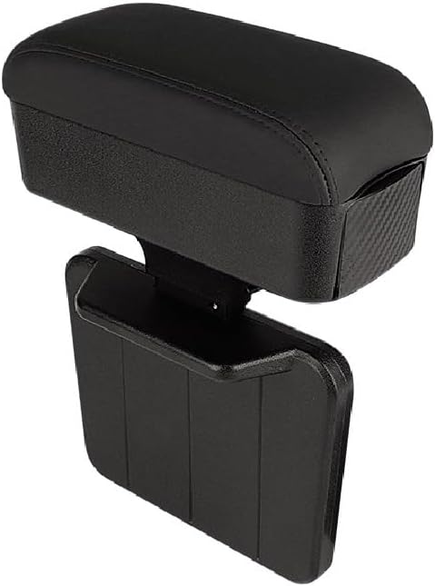 JEYODA Car Armrest Box with Cup Holder Car Central Liftable Armres Storage Organizer Box Arm Rest，Car Seat Gap Filler Organizer 1PC (Black)