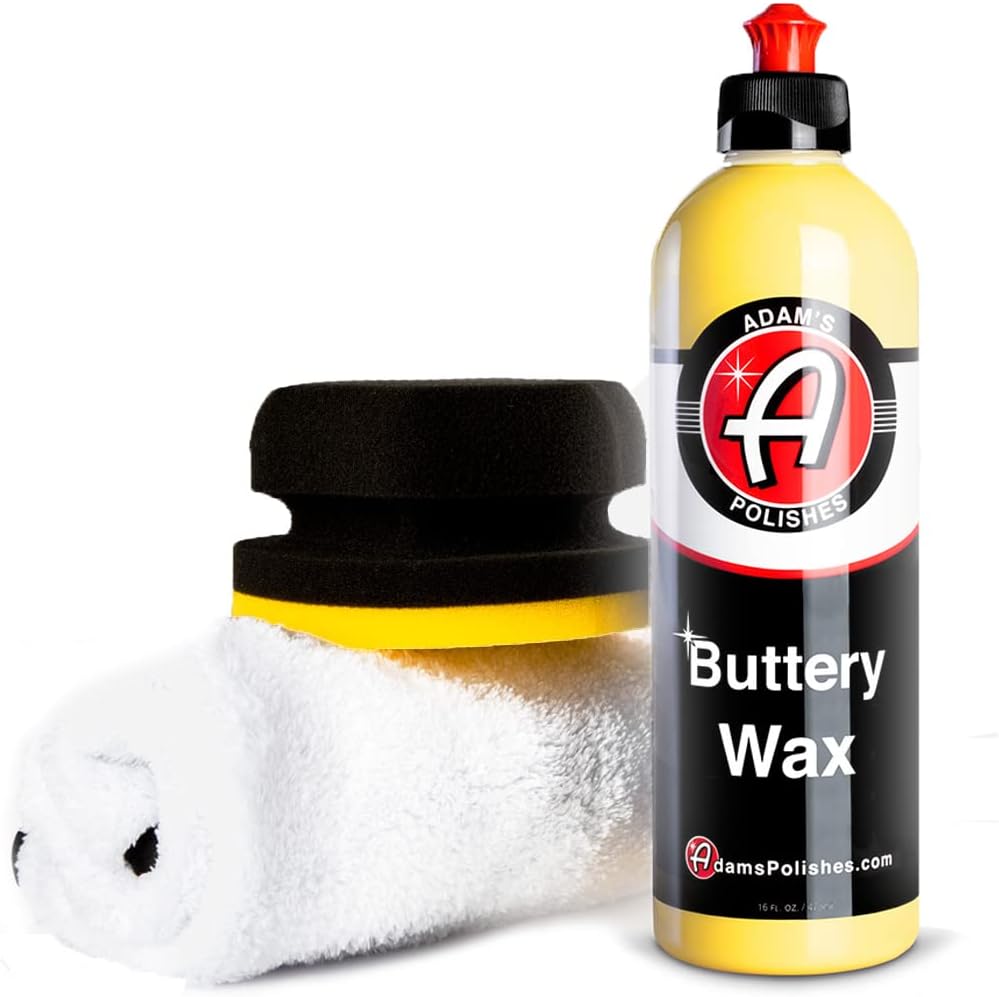 Adam's Buttery Car Wax Kit - Pure Carnauba Wax For Car Detailing Liquid Wet Wax After Car Wash For Shine, Gloss, & Paint Protection - Use W/ Car Cleaning Kit On Car, Boat RV & Motorcycle