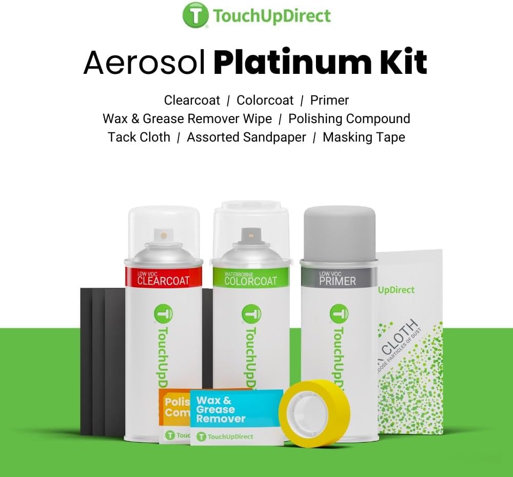 TouchUpDirect 1K5 Moon Dust Compatible with Toyota Exact Match Touch Up Paint Aerosol - Platinum Kit