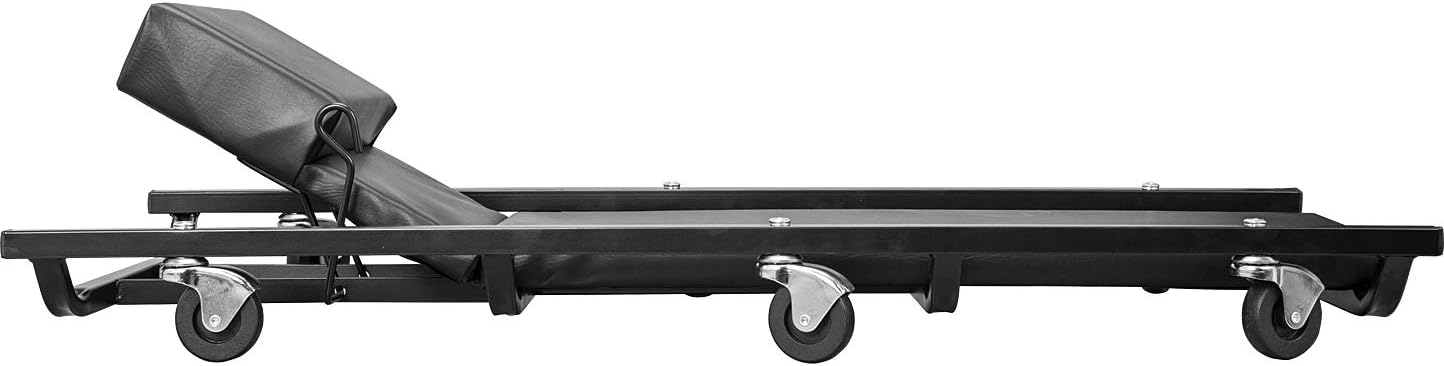 Torin ATR6452B Rolling Garage/Shop Creeper: 40" Padded Mechanic Cart with Adjustable Headrest and 6 Casters, Black