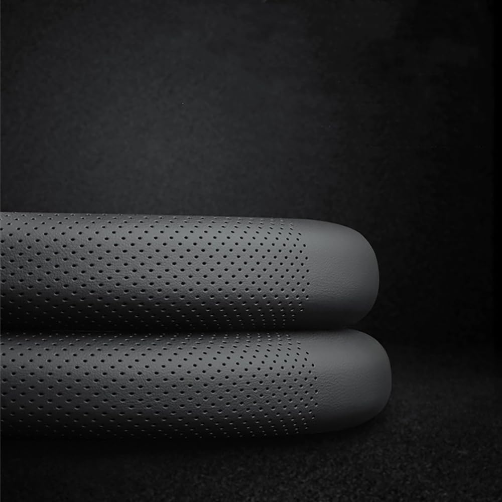 New Nappa Leather car Steering Wheel Cover，for Car Truck SUV 15 inch (Black)