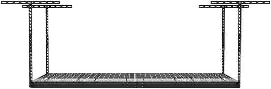 MonsterRax Overhead Garage Storage Rack - 4 x 8 Ceiling Racks for Garage, Organization Shelving, Hanging Shelf, Grey, 24"-45" Height Adjustment