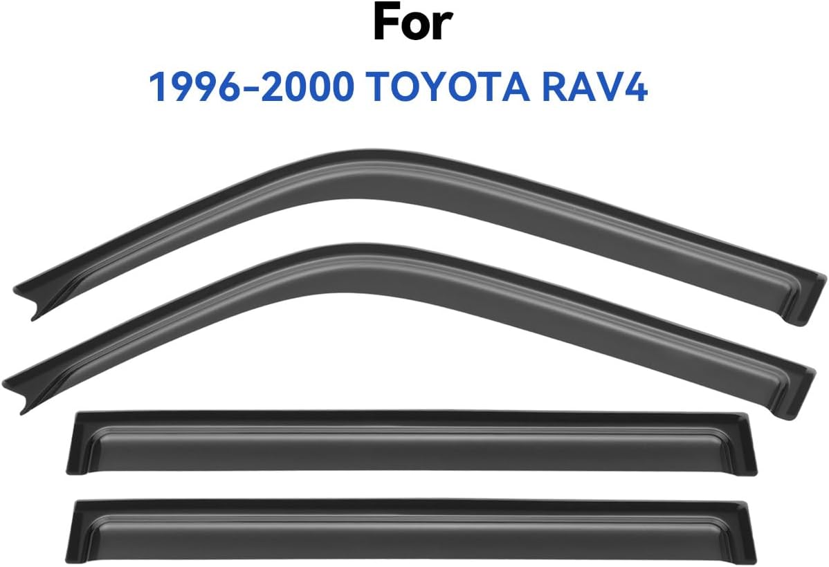 Window Visors Rain Guards for 1996 1997 1998 1999 2000 Toyota RAV4, Out-Channel Window Vent Wind Deflectors Visors Shades for 96 97 98 99 00 Toyota Rav4