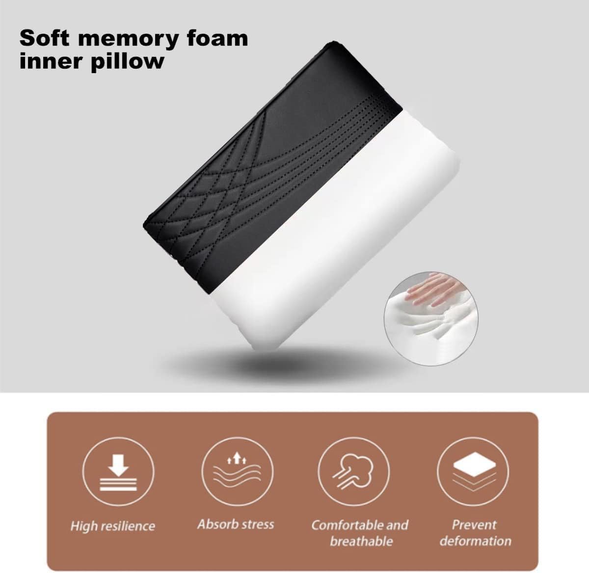 Car Center Console Cover, Memory Foam Car Armrest Cover, Black Arm Rest Covering Car, Middle Organizer Elbow Pillow, Leather armrest Cover for Car/SUV/Truck/Auto (No.2 Black)