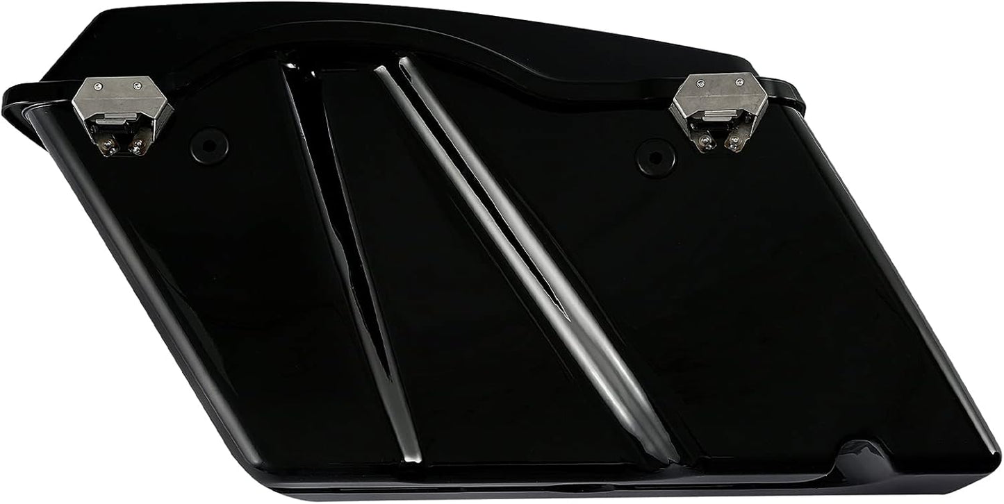 XFMT Motorcycle Vivid Black Hard Saddlebags Saddle Bags Trunk W/Lids & Black Latches For Harley Touring Road King Street Glide Road Glide Electra Glide 1994-2013