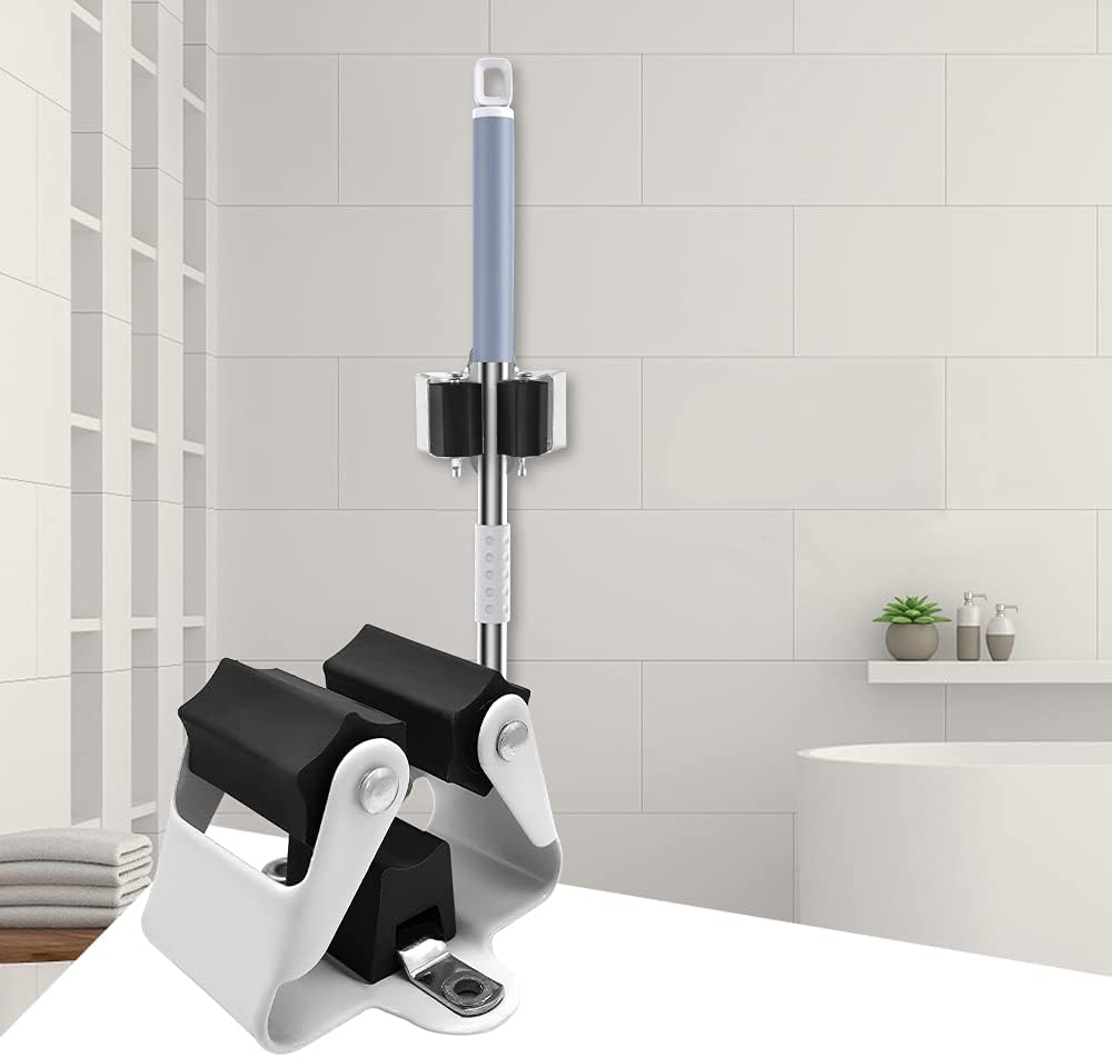 3-H Broom Hanger,Mop Holder Wall Mount 20 Pack, Broom Holder Wall Mount for Hanging and Organizing Shovel,Rake,Brush,Yard Tools in Kitchen,Laundry Room,Bathroom,House(black)