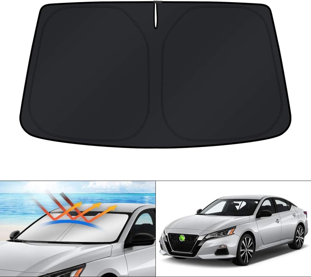 KUST Windshield Sun Shade for 2019-2025 Nissan Altima Accessories, Custom Fit Car Front Sun Visor Window Shade Protector Foldable Blocks UV Rays Keep Your Car Cooler