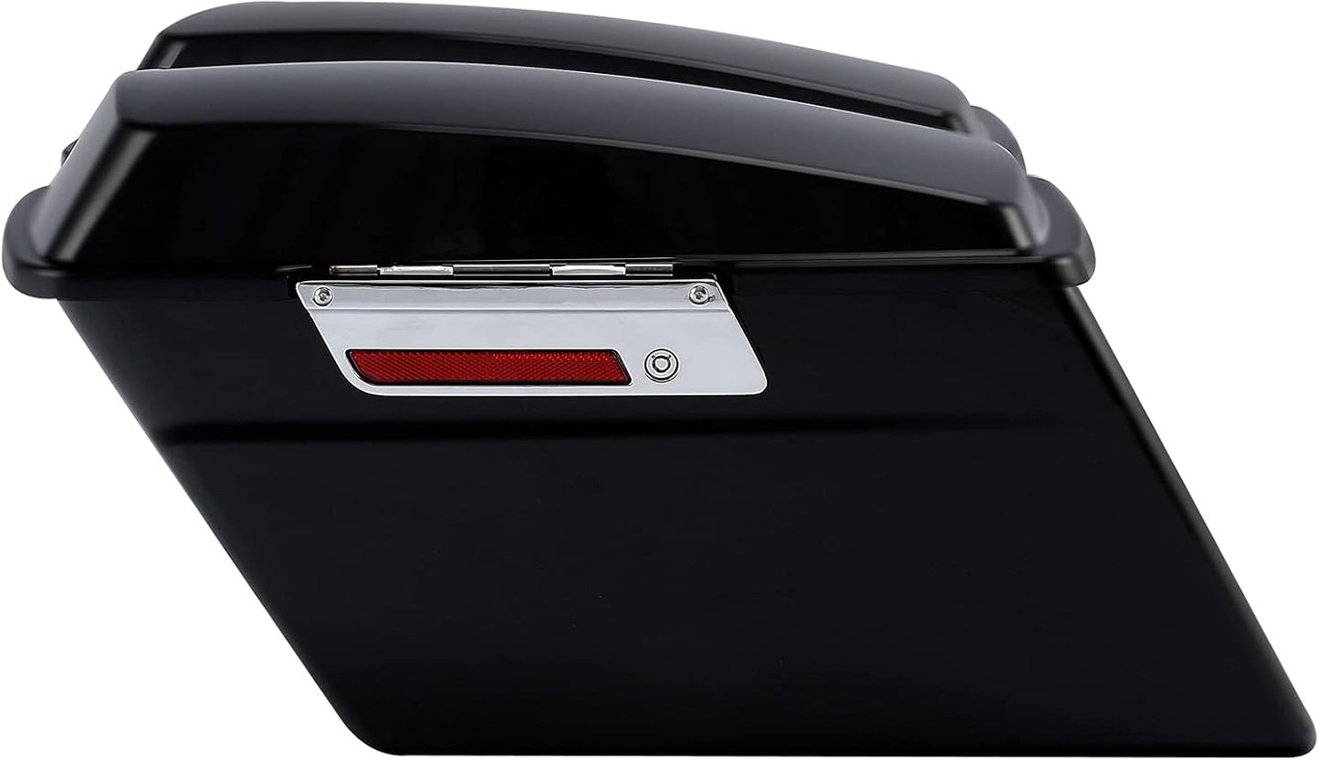 Green-L Matte Black Hard Saddlebags Fit for Harley Road King Street Glide Electra Glide Ultra 1994-2013 Touring Models