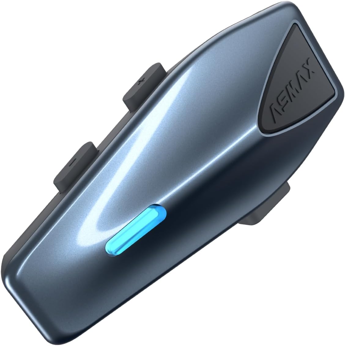 S1 Motorcycle Bluetooth Headset with 3 Intercom Modes, 8-Rider Mesh Communication, AI Voice, FM Radio, Auto Volume, Waterproof, Fast Charging for Helmet/ATV/UTV/Snowmobile(Blue)