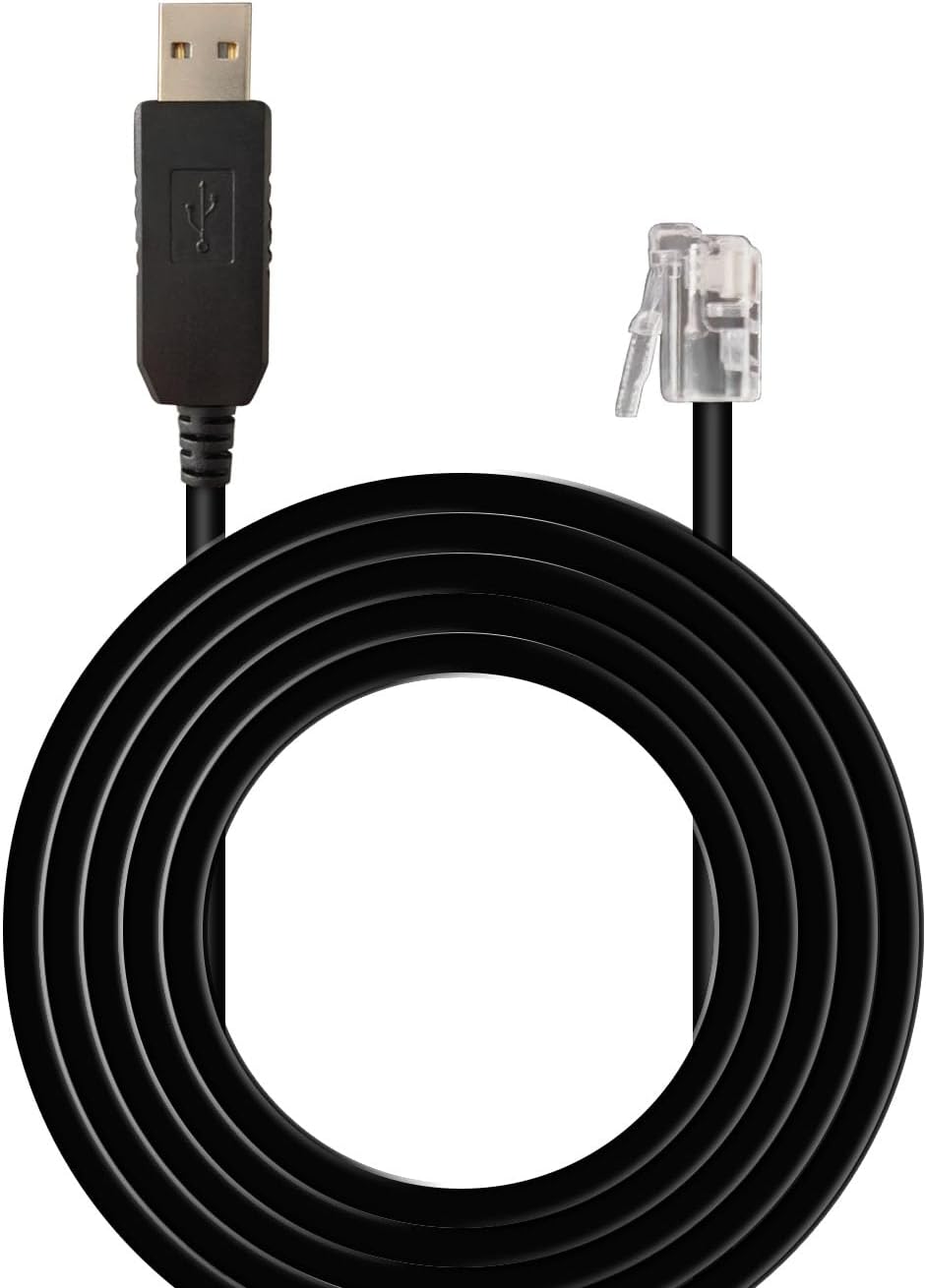 Radar Detector Power Cord for Beltronics, Escort Passport 9500ix, Uniden R3 R7 - RJ11 to USB Cable 6 FT