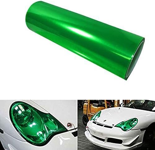 12 by 48 Inches Self Adhesive Headlight, Tail Lights, Fog Lights Tint Vinyl Film (12 X 48, Green)