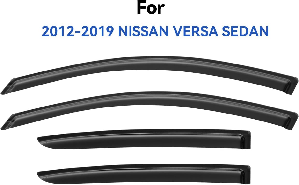 Window Visors Rain Guards Shield for 2012-2019 Nissan Versa Sedan, Out-Channel Window Vent Wind Deflectors Visors Shades for 12-19 Nissan Versa