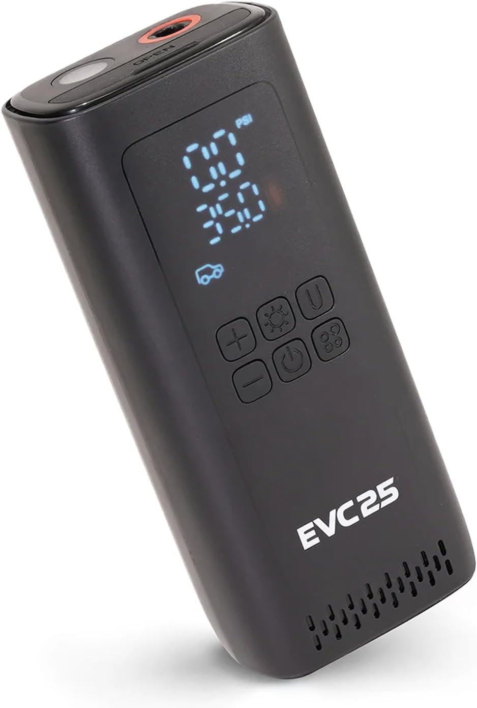 Viair Every Vehicle Carry EVC25 - rechargeable, portable compressor - LED gauge w/preset - Tire Inflator ideal for compact & mid-size cars, LT trucks, E-bikes, motorcycles & Inflatables