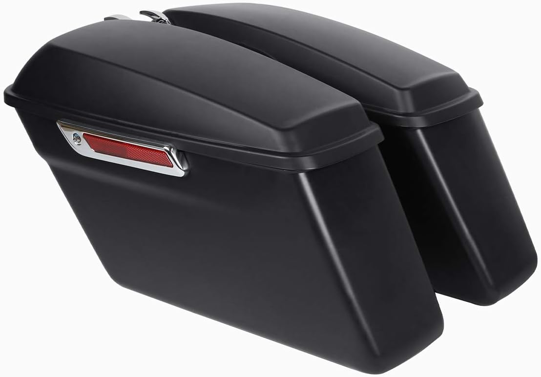 XFMT Matte Black Motorcycle Saddlebags Hard Saddle Bags W/Chrome Conversion Bracket For Harley Softail Heritage Deluxe 1984-2017