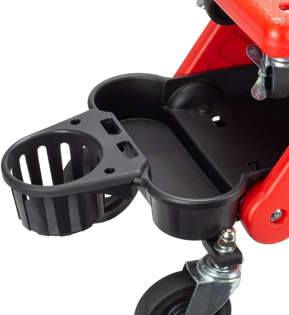 Maxshine Detailing Creeper Seat with Built-in Storage, 2-in-1 Modular Rolling Garage Stool, Mechanic Shop Seat with Tool Tray for Auto Car Detailing & Repair