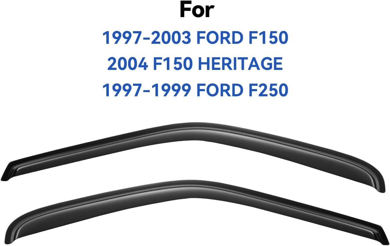 Window Visors Rain Guards for 1997-2003 Ford F150 Standard Cab, Out-Channel Window Vent Wind Deflectors Visors Shades for 1997-1999 F250, 2004 F-150 Heritage Regular Cab, 2PCS