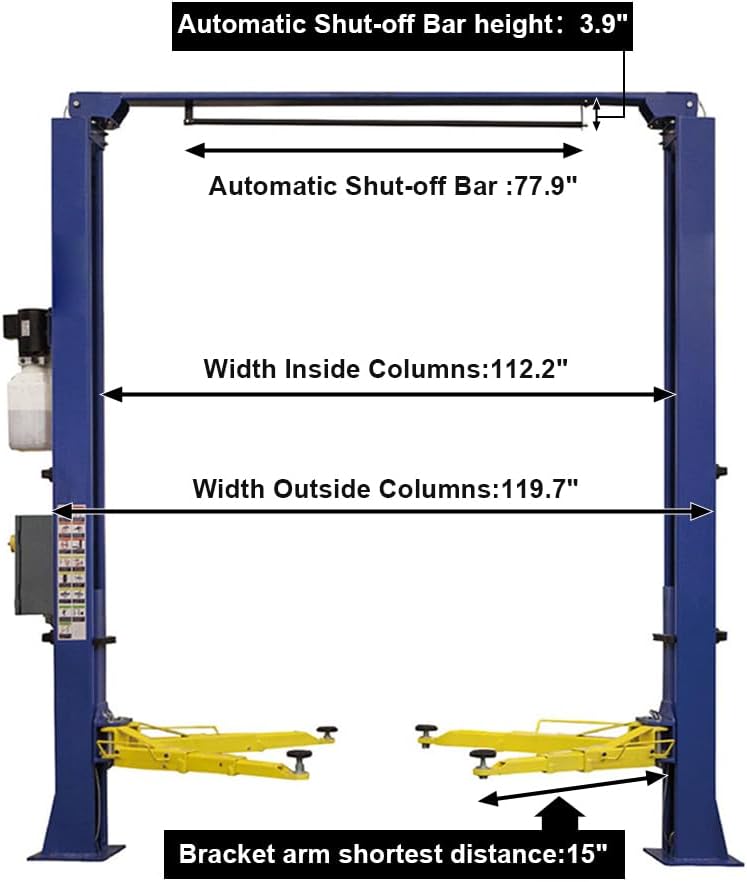 Car Lift 9,000lbs 2 Post Auto Lift Overhead Auto Truck Hoist for Home Garage, 110V