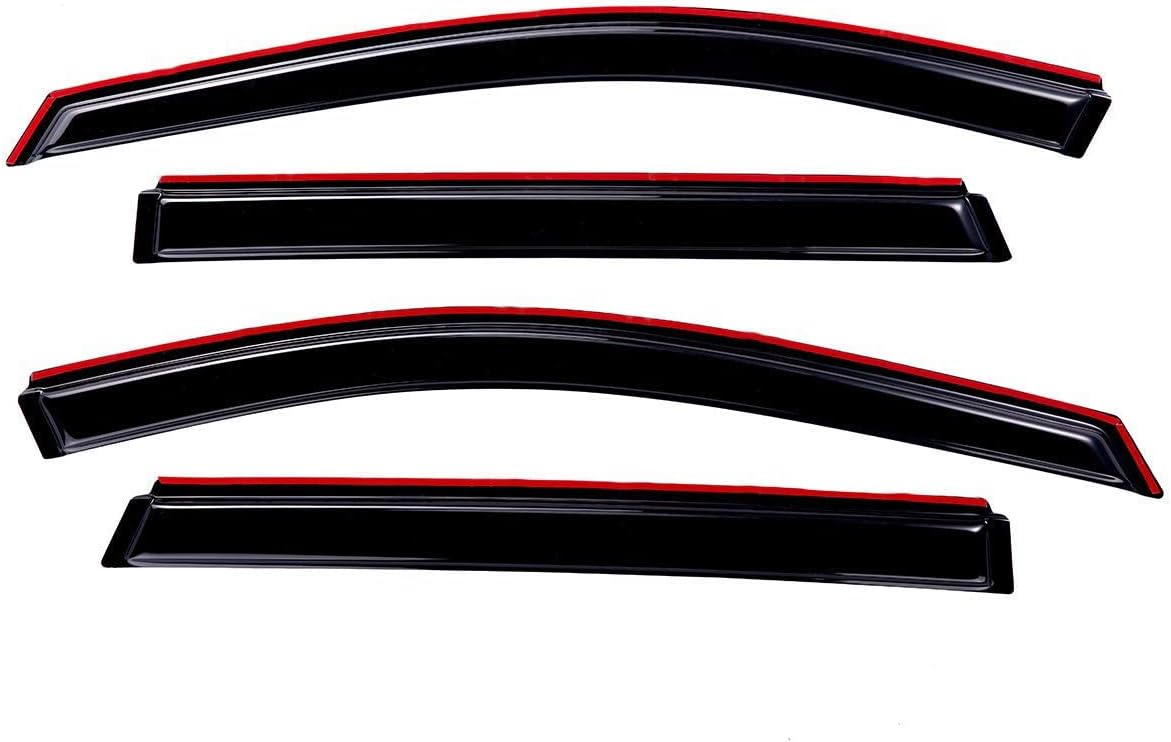 Lightronic Extra Durable Clip-on in-Channel Auto Vent Window Visor, Fits 2013-2022 Buick Encore (Not Fit GX), 2013-2022 Chevrolet Trax, UV Protection Rain Guard, Original Wind Deflector, Smoke, 4Pcs