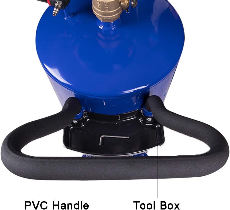 redsun 20 Gallon Waste Oil Drain Tank, Air Operated Oil Drainer Container with Adjustable Funnel Height, Portable Fluid Drain Disposal with Wheels for Auto Repair Shops, Garages (Blue)