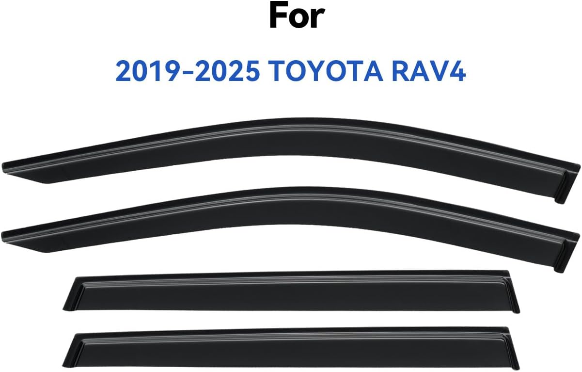 Window Visors Rain Guards Shield for 2019-2025 Toyota RAV4, Out-Channel Window Vent Wind Deflectors Visors Shades for 19-25 RAV4